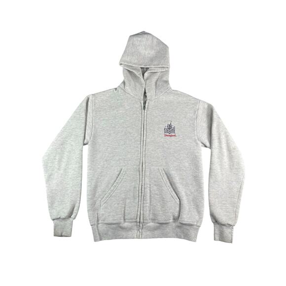 Disneyland Sweater Mens Large Gray Vintage Full Zip Made In USA Cotton Blend - Picture 1 of 12